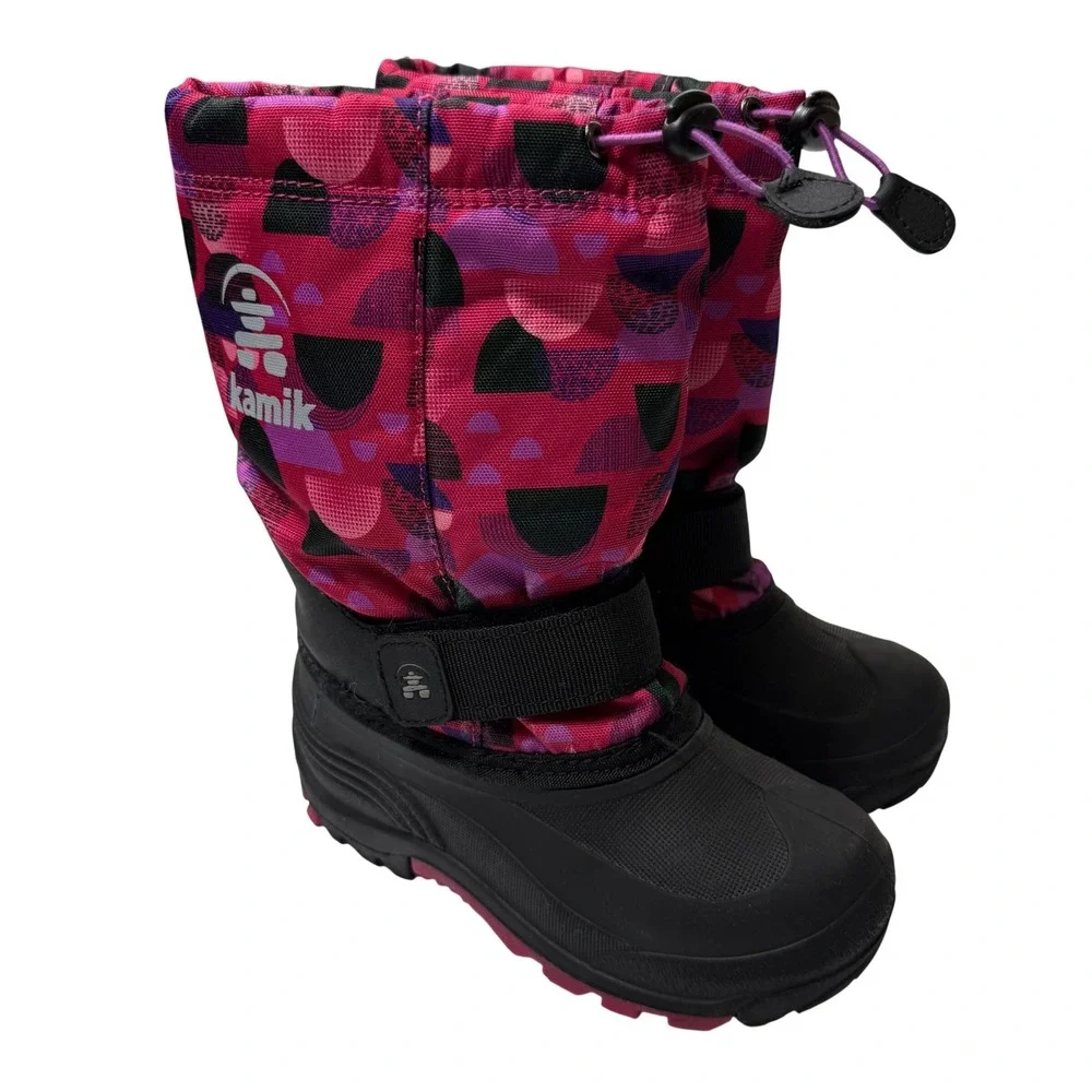 Kamik‎ Kids Insulated Waterproof Winter Boots Girls 1 Pink Print